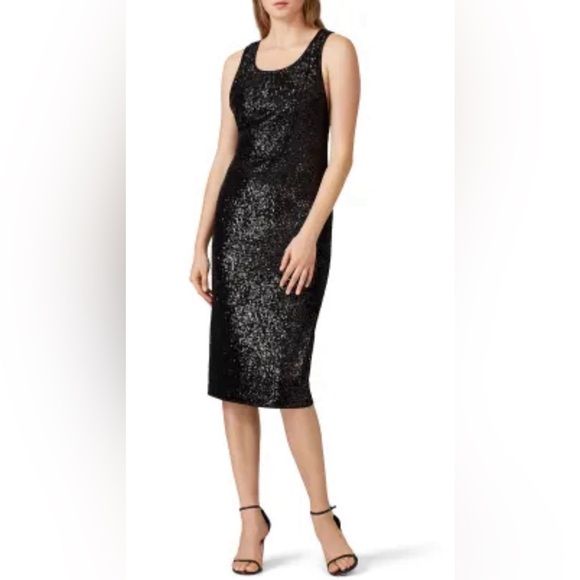 Diane Von Furstenberg Mercury Sequined Jersey Fitted Dress in Black Size 6 NWT - Picture 6 of 12